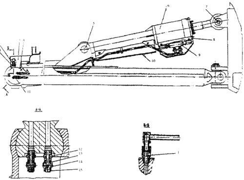 Подсоединение гидросистемы перекоса отвала к гидросистеме трактора