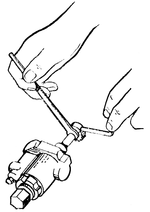Изменение положения зубчатого сектора на плунжере с помощью ключей ПИМ-640.200.05 и ПИМ-640.200.01 Изменение положения зубчатого сектора на плунжере с помощью ключей ПИМ-640.200.05 и ПИМ-640.200.01