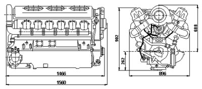 габаритные размеры двигателя В-84 МС